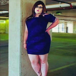 Deb sparkle one shoulder bodycon dress.